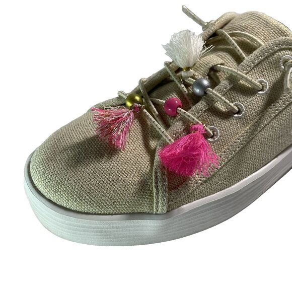 Hey Dude Womens Cody Boho Natural size 8 festival shoes w beaded feather accents - Picture 7 of 16